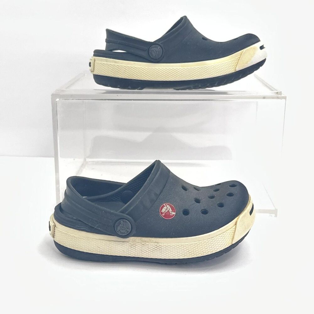 Crocs Crocband Clogs Kids Size 6 7 Navy Slip On Sandals Casual Comfort - Picture 2 of 10